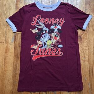 Vintage Warner Bros. Looney Tunes Maroon Women’s Baby Tee - XS